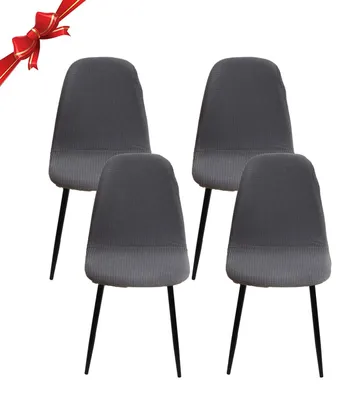 Immagine prodotto di Elzusha - Set di 6 copri-sedie elastici, lavabili, grigi
