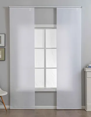 Produktbild von 2er Set Schiebegardine »New Amsterdam« HxB245x60 cm Weiß Strukturiert, Modern, schlicht und vielseitig einsetzbar mit Paneelwagen und Beschwerungsstange 2024740-2