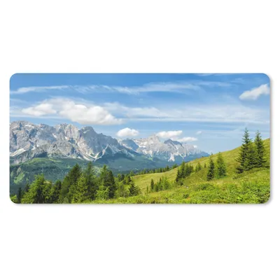Produktbild von MuchoWow® Schreibtischunterlage Alpen - Berge - Gras 80x40 cm - XXL Mauspad - Gaming Mauspad