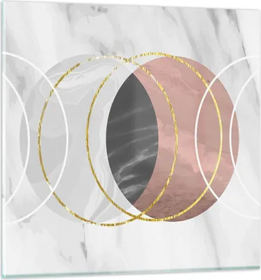 Produktbild von Bilder auf glas - Einteilig - Abstraktion Formen Stück - 60x60cm - Glasbilder - Wandbilder - Bilder - zum Aufhängen bereit - Wanddekoration aus Glas - Glas Bilder - Wandbild auf Glas - GAC60x60-4935