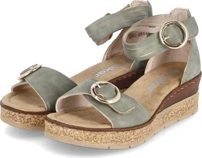Produktbild von Rieker Damen Riemchensandalen Grün Synthetik Größe: 37