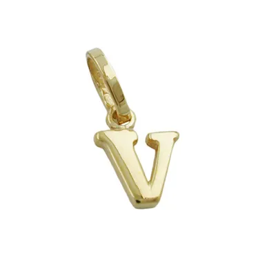 Produktbild von Anhänger 8x6mm Buchstabe V glänzend 9Kt GOLD gold 8x6mm