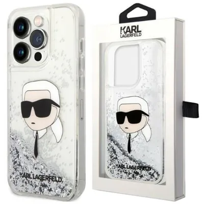 Produktbild von Karl Lagerfeld KLHCP14XLNKHCH iPhone 14 Pro Max 6,7" silber hardcase Glitter Karl Head Schutzhülle
