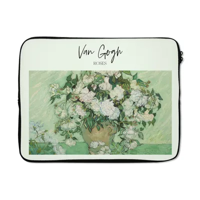 Produktbild von MuchoWow® Laptop Hülle 17 Zoll Laptoptasche Gemälde - Rosen - Van Gogh - Zipper - Schutzabdeckung