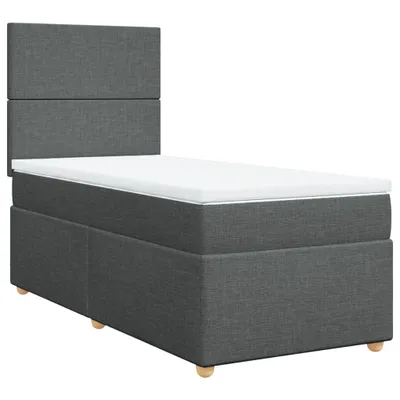 Produktbild von vidaXL Boxspringbett mit Matratze Dunkelgrau 80x200 cm Stoff