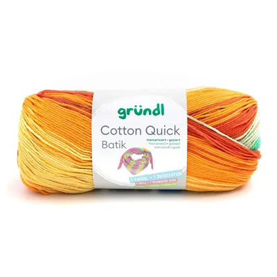 Produktbild von Gründl Wolle Baumwolle Quick Batik 100 g hellblau-grün-mais-orange