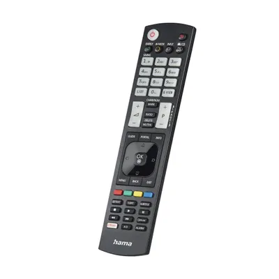 A black Hama universal remote control is shown against a white background.