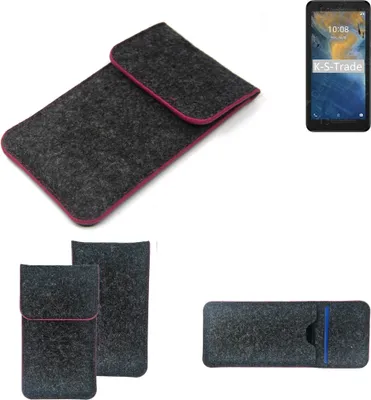 Produktbild von K-S-Trade Handy Schutz Hülle kompatibel mit ZTE Blade A31 Lite Schutzhülle Handyhülle Filztasche Pouch Tasche Case Sleeve Filzhülle dunkelgrau