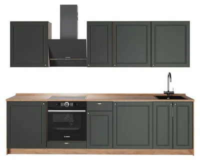 Obrázek produktu pro Kuchyňský kout Vicco Fame-Line Zelená zlatá země/Zlatý mocný dub 280 cm bez pracovní desky, Model 64203