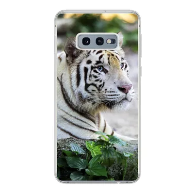Produktbild von MuchoWow® Handyhülle Schutzhülle Hülle für Samsung Galaxy S10e Tiger - Weiß - Sand Silikon Softcase Handy Hülle - Handy
