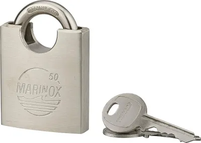 Image de Cadenas à clé Marinox UNIKEY (achetez-en plusieurs, ouvrez avec la même clé), 50mm, 2 clés - THIRARD