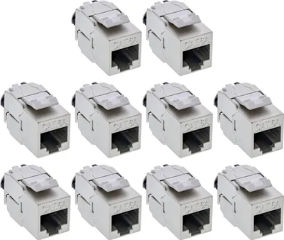 Zdjęcie produktu dla InLine 76202V, Płaski, Srebrny, RJ-45, LSA, Żeńska, 10GBase-T