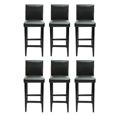 Produktbild von Barshocker 6 Stk. Schwarz Kunstleder