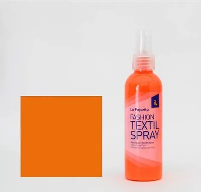 Image de La Pajarita spray textile 100ml orange fluo pour le bricolage