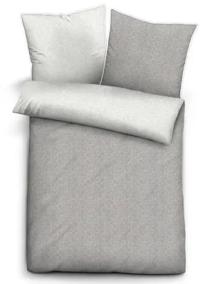 Produktbild von Biberna Melange Flanell-Wendebettwäsche 0840500-017, Größe 155x220 cm, sturmgrau
