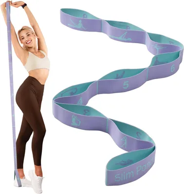 Obrázok produktu pre Yoga Stretch Band 9 Smyčiek, vysoko elastický, pre flexibilitu, uvoľnenie svalov, fyzioterapiu
