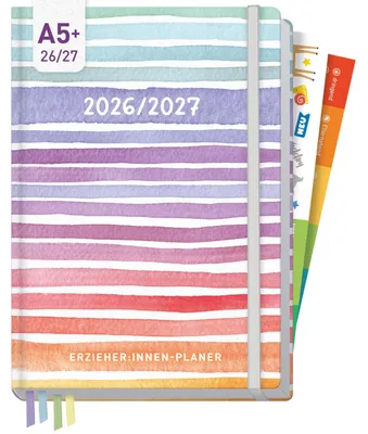 Produktbild von Häfft Erzieher-Planer 2026/2027 / A5+ / Color Stripes