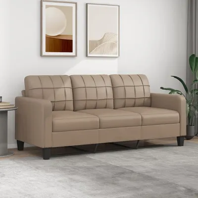 Produktbild von "2026 Promotion" 3-Sitzer-Sofa - Polstersofa - Cappuccino-Braun 180 cm Kunstleder - Klassische Sofas CC21791