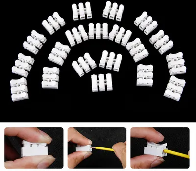 Produktbild von 10 stücke Selbstsichernde mini 2 Pin Kabelstecker Schnellverbinder Draht Termina