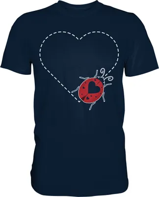 Produktbild von Marienkäfer Herz Insekten T-Shirt – Navy / L