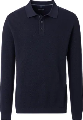 Produktbild von CASAMODA Herren Poloshirt Langarm Regular Baumwolle Marine L