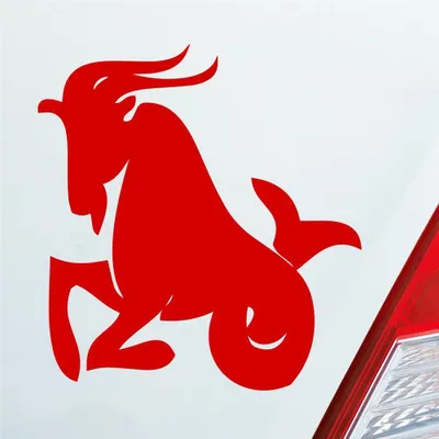 Produktbild von Auto Aufkleber Sternzeichen Steinbock PKW Car KFZ Roller 9,5x10 cm Rot Sticker Heckscheibenaufkleber