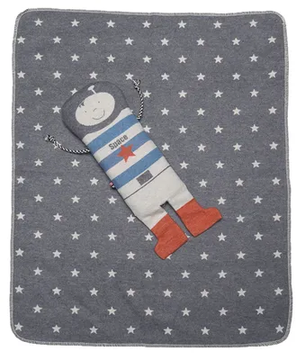 Produktbild von David Fussenegger Babydecke Juwel in der Puppe 'Astronaut' 70 x 90 cm Filz Mélé - Grau