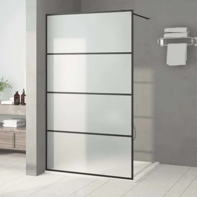 Obrázok produktu pre Nábytok Sprchová zástena pre sprchovací kút čierna 115x195 cm matné sklo ESG - Sprchové kúty 152133