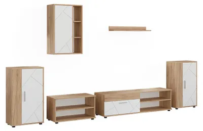 Obrázok produktu pre Nástenná skrinka Vicco Berno Dub Goldkraft/biely 6-dielna sada, Model 59217