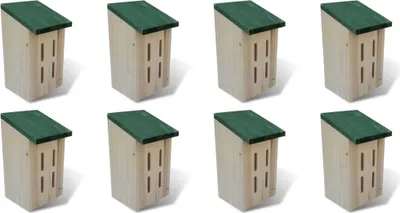 Produktbild von Eleganten-Stil Schmetterlingshäuser 8 Stk. Holz 14 x 15 x 22 cm DE75096
