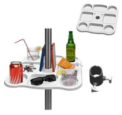 Zdjęcie produktu dla STOLIK/TACA DO PARASOLA PLAŻOWEGO 37 x 37 x 5,5 cm