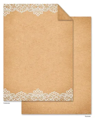 Produktbild von 100 Blatt Briefpapier SPITZE weiß VINTAGE marmoriert DIN A4 beige braun Motiv-Papier elegant edel altes Papier Design-Papier festlich Briefbogen nostalgisch antik100 Blatt