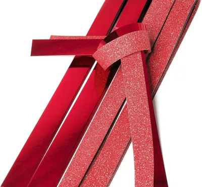 Produktbild von Papierstreifen glänzend "Glitter, rot", 50mm, 12 Streifen Rot
