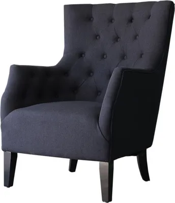 Image de Fauteuil Scandinave Tissu "Duchesse" - 76 x 83 x 100,5 cm - Noir