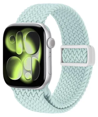 Immagine prodotto di Cinturino in tessuto per Apple Watch, compatibile con modelli da 38/40/41/42 mm, colore blu menta