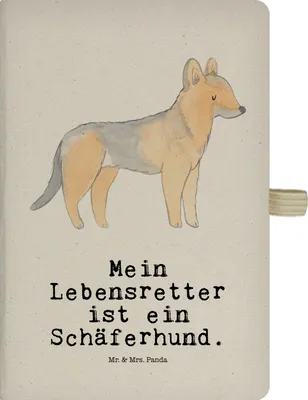 Produktbild von Mr. & Mrs. Panda notizbuch Schäferhund Lebensretter - Transparent - Geschenk, Notizheft, Journal, Kladde, kariertes, Tagebuch