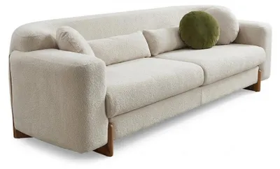 Zdjęcie produktu dla Trójosobowa sofa, wygodna, miękka, przestronna, w nowoczesnym stylu, kolor biały