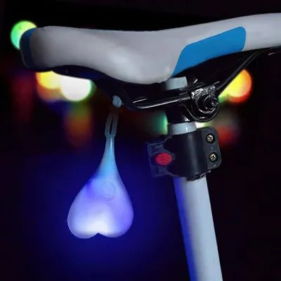 Produktbild von Fahrradrücklichter, Fahrradherz-Warnlichter, LED-Eierlampen für den Nachtgebrauch, wasserdicht, blau