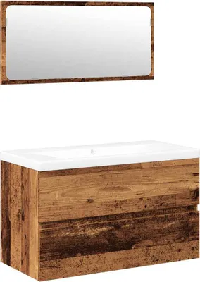Immagine prodotto di vidaXL Set di mobili da bagno in legno vecchio con aspetto a base di legno