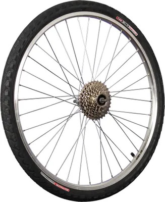 Produktbild von 26 Zoll Hinterrrad Aluminium Hohlkammer mit 8 fach Zahnkranz und Bereifung V-Brake