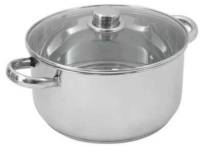 Produktbild von 10 Liter Edelstahl Kochtopf mit Glas-Dampfeinsatz - Für Induktion geeignet