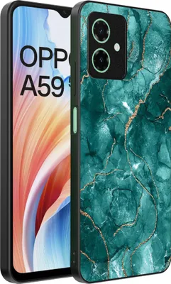 Immagine prodotto di Smartphonica Custodia per telefono adatta per Oppo A59 con stampa in marmo - Custodia posteriore in TPU con design in marmo - Oro Verde