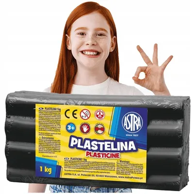 Produktbild von Astra Schul-Knete 1kg, Schwarz, für Kinder