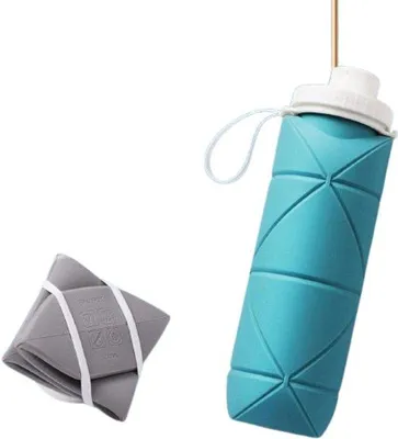 Produktbild von Outdoor- Wasserflasche - tragbarer und falbarer Wasserbeutel Cyan 600 ML