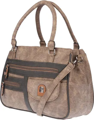 Produktbild von Große Damen Tasche Schultertasche Umhängetasche Henkeltasche Leder Optik Bag Khaki