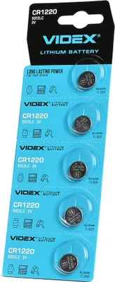 Obrázek produktu pro VIDEX CR1220 lithiové baterie v balení 5 blistrů