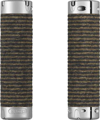 Image de Grips et Bar-ends Brooks BLG2LL0A27202 - Plump Leather Grips (130+130mm) - Black
