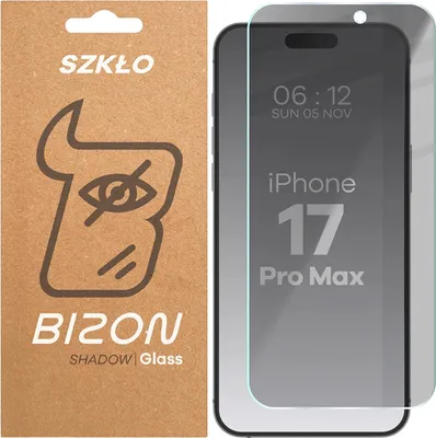 Produktbild von Gehärtetes Glas mit Privatschutzfilter für iPhone 17 Pro Max, Bizon Glass Clear Shadow, getönt
