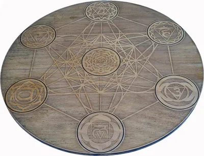 Produktbild von Servierbrett mit 7 Chakra & Metatron ca 40cm