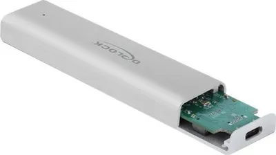 Zdjęcie produktu dla DeLOCK Obudowa zewnętrzna do M.2 NVMe PCIe SSD z SuperSpeed USB 10 Gbps (USB 3.2 Gen 2) USB Type-C żeńskim, Obudowa SSD, M.2, M.2, 10 Gbit/s, Połączenie USB, Srebrny